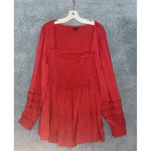 Torrid Womens Smocked Milkmaid Coquette Top Size 2X Cottagecore Romantic Peasant